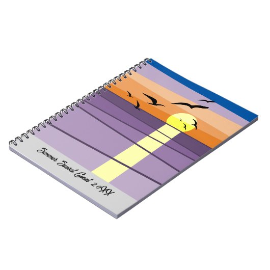 Aangepaste zomer zonsondergang evenement notitieboek (Linkerzijde)