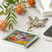 Aangepaste  zomerbloem sleutelhanger (Zijkant)