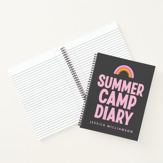 Aangepaste zomercampagne Diary Pink Rainbow Notitieboek (Binnen)