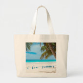 Aangepaste zomergrote beach bags I Love Summer Grote Tote Bag (Voorkant)