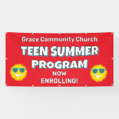 Aangepaste zomerkamp banner voor kerk Sunshine (Horizontaal)