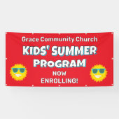 Aangepaste zomerkamp banner voor kerk Sunshine (Horizontaal)