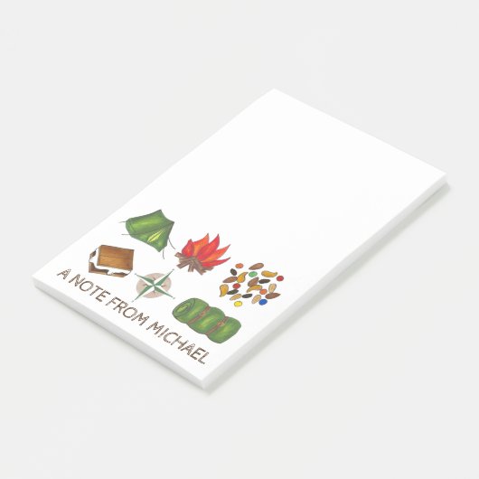 Aangepaste zomerkamp Camping Hiking Post Post-it® Notes (Schuin)