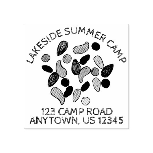 Aangepaste zomerkamp Trail Mix Campground Rubberstempel (Afrduk)