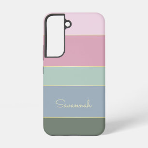 Aangepaste zomerkleuren Kleurblok Strepen Samsung Galaxy Hoesje