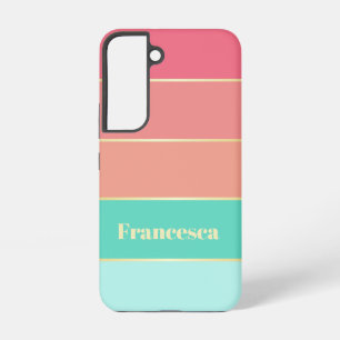 Aangepaste zomerkleuren Kleurblokstrepen Samsung Galaxy Hoesje