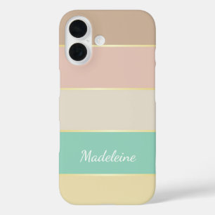 Aangepaste Zomerkleuren Kleurenblok Strepen iPhone 16 Hoesje
