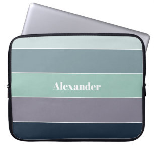 Aangepaste Zomerkleuren Kleurenblok Strepen Laptop Sleeve