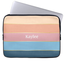 Aangepaste Zomerkleuren Kleurenblok Strepen Laptop Sleeve