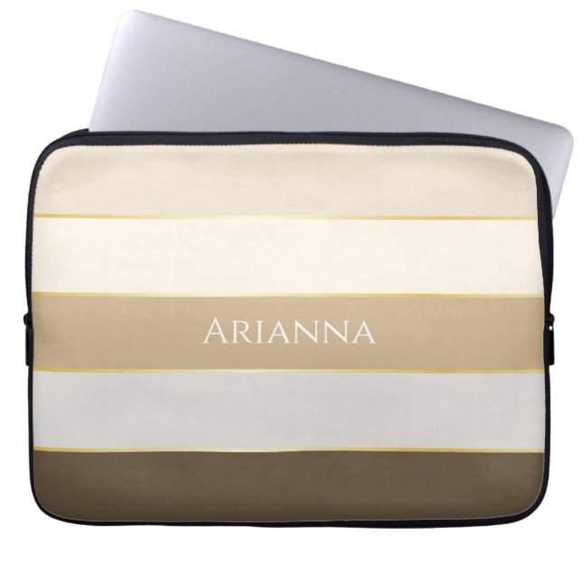 Aangepaste Zomerkleuren Kleurenblok Strepen Laptop Sleeve (Voorkant)