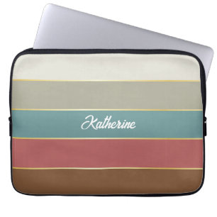 Aangepaste Zomerkleuren Kleurenblok Strepen Laptop Sleeve