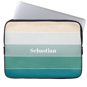 Aangepaste Zomerkleuren Kleurenblok Strepen Laptop Sleeve