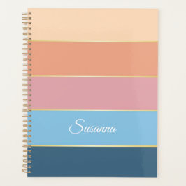 Aangepaste Zomerkleuren Kleurenblok Strepen Planner