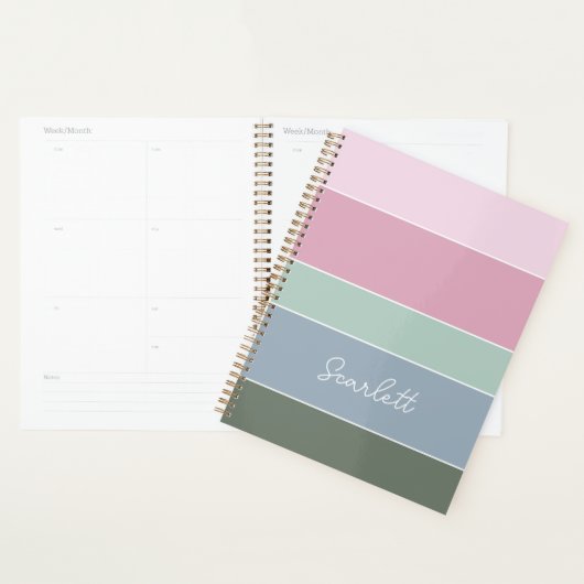 Aangepaste Zomerkleuren Kleurenblok Strepen Planner (Display)