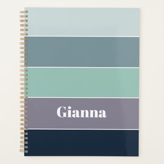Aangepaste Zomerkleuren Kleurenblok Strepen Planner (Voorkant)