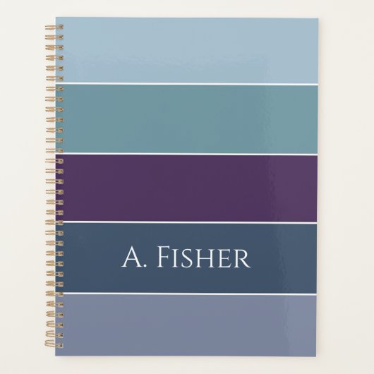 Aangepaste Zomerkleuren Kleurenblok Strepen Planner (Voorkant)