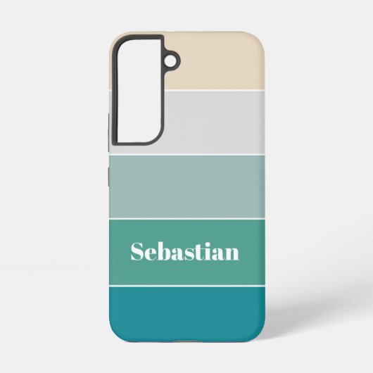 Aangepaste Zomerkleuren Kleurenblok Strepen Samsung Galaxy Hoesje (Achterkant)