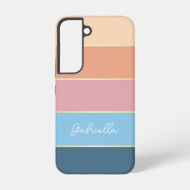 Aangepaste Zomerkleuren Kleurenblok Strepen Samsung Galaxy Hoesje