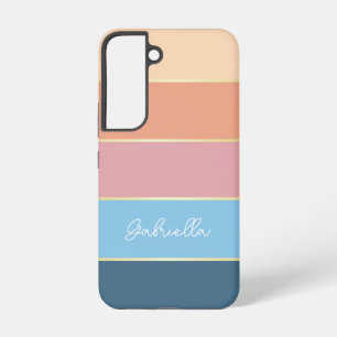 Aangepaste Zomerkleuren Kleurenblok Strepen Samsung Galaxy Hoesje