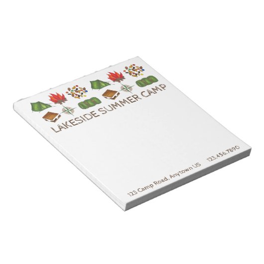 Aangepaste zomerslaapcampagne notitieblok (Schuin)