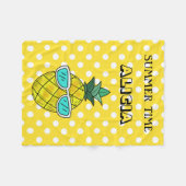 Aangepaste zomertijdnaam ananas fleece deken (Voorkant (Horizontaal))