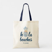 Aangepaste zomervakantie ananas strandvakantie tote bag (Achterkant)