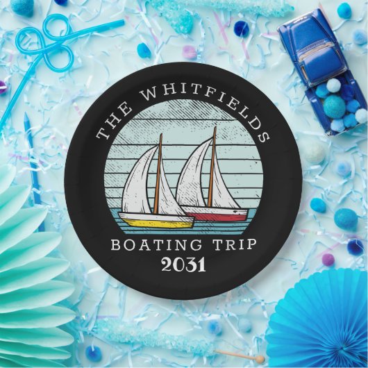 Aangepaste zomervakantie voor boetesailing papieren bordje (Feest)