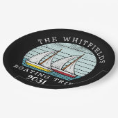 Aangepaste zomervakantie voor boetesailing papieren bordje (Gekanteld)