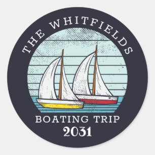 Aangepaste zomervakantie voor boetesailing ronde sticker