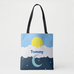 Aangepaste zon en maan Baby Tote Bag