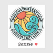 Aangepaste zon en Surven Sticker - Reissouvenir (Vel)
