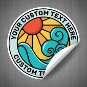 Aangepaste zon en Surven Sticker - Reissouvenir