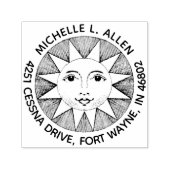 Aangepaste  zon gezicht rond retouradres  zelfinktende stempel (Design)