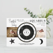 Aangepaste Zon Maan Horoscoop Tweeling Geboorteaan Kaart (Staand voorkant)