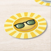 Aangepaste zon ronde kartonnen onderzetter (Gebogen)