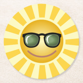 Aangepaste zon ronde kartonnen onderzetter