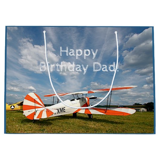 Aangepaste zondag voor Antiek vliegtuig Groot Cadeauzakje (Voorkant)