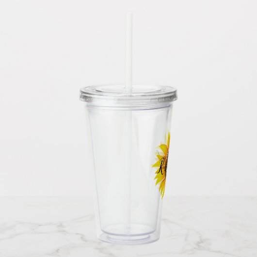 Aangepaste zonnebloem acryl drinkbeker (Rechts)