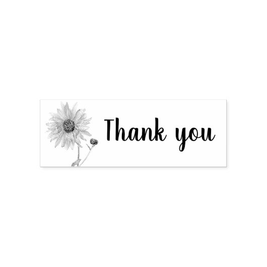 Aangepaste Zonnebloem Bedankt  Zelfinktende Stempel (Design)