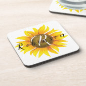 Aangepaste zonnebloem bier onderzetter (Linkerzijde)