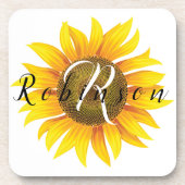 Aangepaste zonnebloem bier onderzetter (Voorkant)