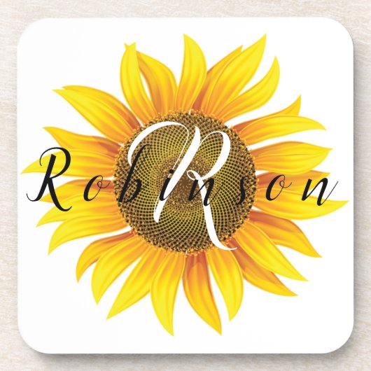 Aangepaste zonnebloem bier onderzetter (Voorkant)