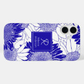 Aangepaste zonnebloem blauw en wit Case-Mate iPhone case (Achterkant (horizontaal))