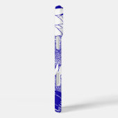 Aangepaste zonnebloem blauw en wit Case-Mate iPhone case (Achterkant / Rechts)
