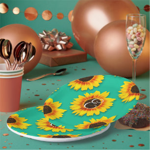 Aangepaste Zonnebloem Bloem Papier Feestborden Papieren Bordje