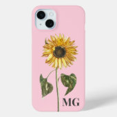 Aangepaste zonnebloem botanische illustratie monog Case-Mate iPhone case (Achterkant)