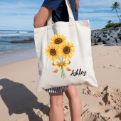 Aangepaste Zonnebloem Canvas tas voor Vrouwen, Bru