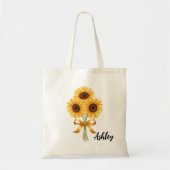 Aangepaste Zonnebloem Canvas tas voor Vrouwen, Bru (Voorkant)