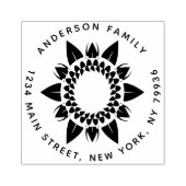 Aangepaste zonnebloem, Creëer Uw eigen familienaam Rubberstempel (Afrduk)