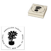 Aangepaste zonnebloem, Creëer Uw eigen familienaam Rubberstempel (Gestempeld)